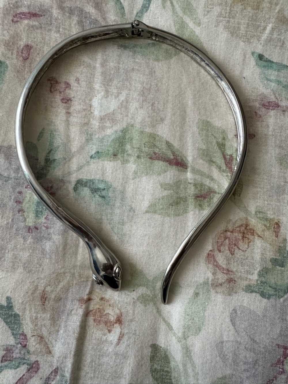 Natasha Couture Silver Snake-Head Collar Necklace